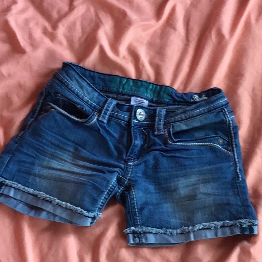 Low rise jean shorts